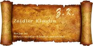 Zeidler Klaudia névjegykártya