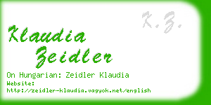 klaudia zeidler business card